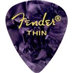 FENDER - THIN CELLULOID PICKS - PURPLE MOTO - 12 PICKS PACK